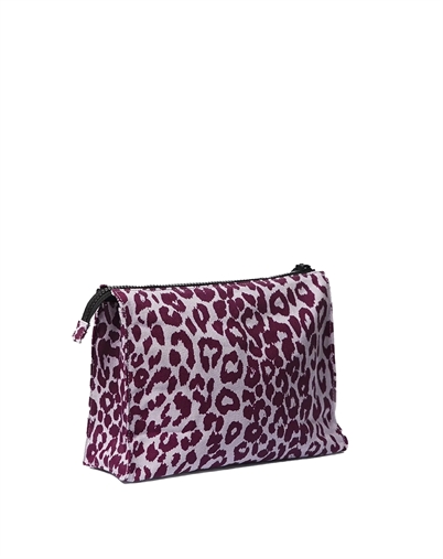 Lala Berlin - Pili Canvas Toilettaske - Burgundy Leo